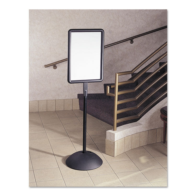 WriteWay Two-Sided Dry Erase Standing Message Sign, White 14.25" x 22.5" Rectangle Surface, Black Frame, 14.25" x 22.5" x 65"