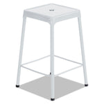 Counter-Height Steel Stool, Backless, Supports Up To 250 Lb, 25" Seat Height, White
