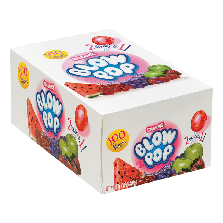 Blow Pops, 0.8 Oz, Assorted Fruity Flavors, 100/box