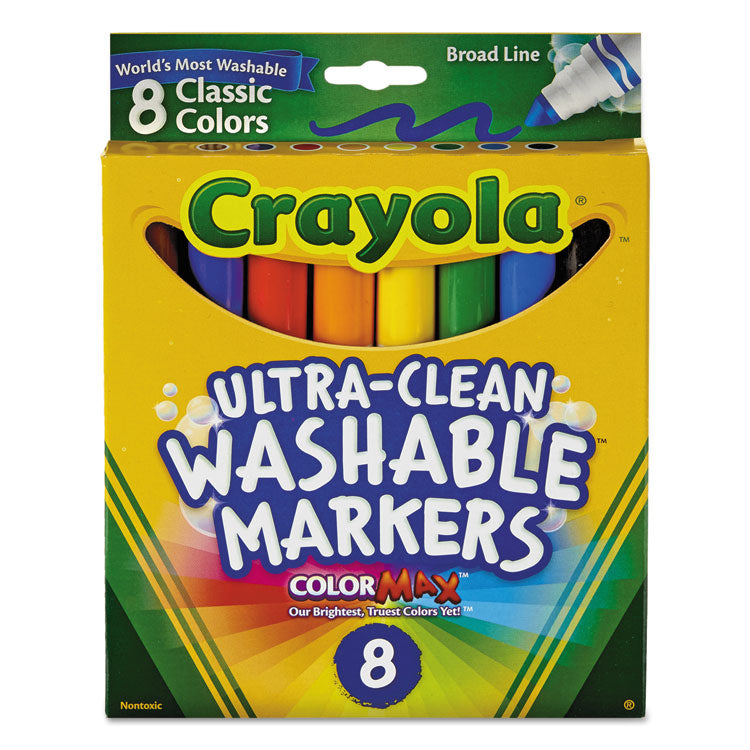Ultra-Clean Washable Markers, Broad Bullet Tip, Assorted Colors, 8/pack