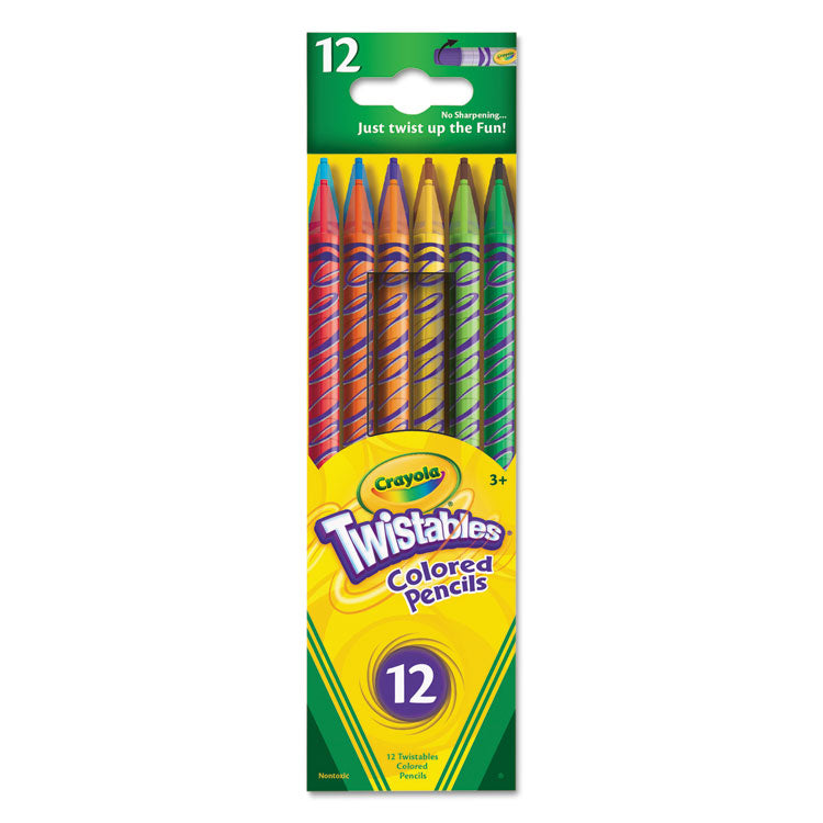 Twistables Colored Pencils, 2 mm, 2B, Assorted Lead and Barrel Colors, Dozen