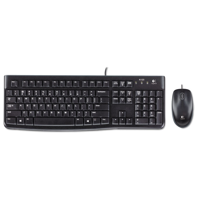 Mk120 Wired Keyboard + Mouse Combo, Usb 2.0, Black
