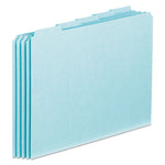 Blank Top Tab File Guides, 1/5-Cut Top Tab, Blank, 8.5 X 11, Blue, 100/box