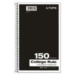 Coil-Lock Wirebound Notebook, 3-Subject, Medium/College Rule, Randomly Assorted Cover Color, (150) 9.5 x 6 Sheets