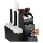Coffee Condiment Caddy Organizer, 10 Compartments, 5.4 x 11 x 12.6, Black