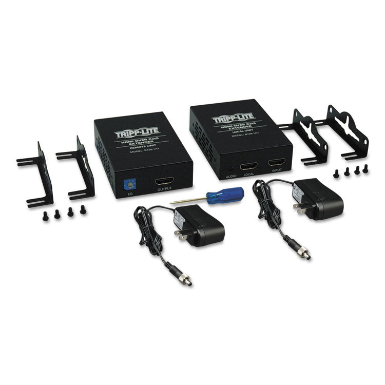 HDMI Over CAT5/CAT6 Active Extender Kit, Box-Style Transmitter/Receiver, Black