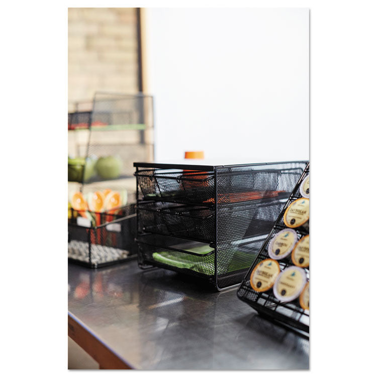 3 Drawer Hospitality Organizer, 7 Compartments, 11.5 x 8.25 x 8.25, Black