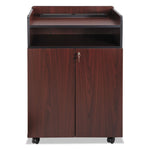 Executive Mobile Presentation Stand, 29.5 X 20.5 X 40.75, Mahogany