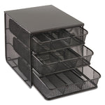 3 Drawer Hospitality Organizer, 7 Compartments, 11.5 x 8.25 x 8.25, Black