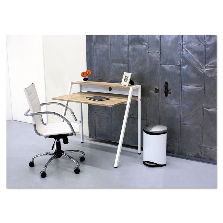 Step-On Medical Receptacle, 3 gal, Steel, White