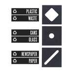 Public Square Recycling Container Lid, Square Opening, 15.25w x 15.25d x 2h, Black