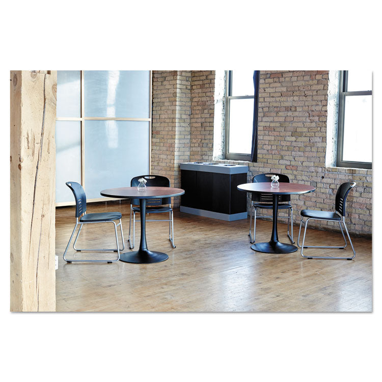 At-Your-Disposal Recycling Center, Three 84 gal Bins, Polyethylene, Black