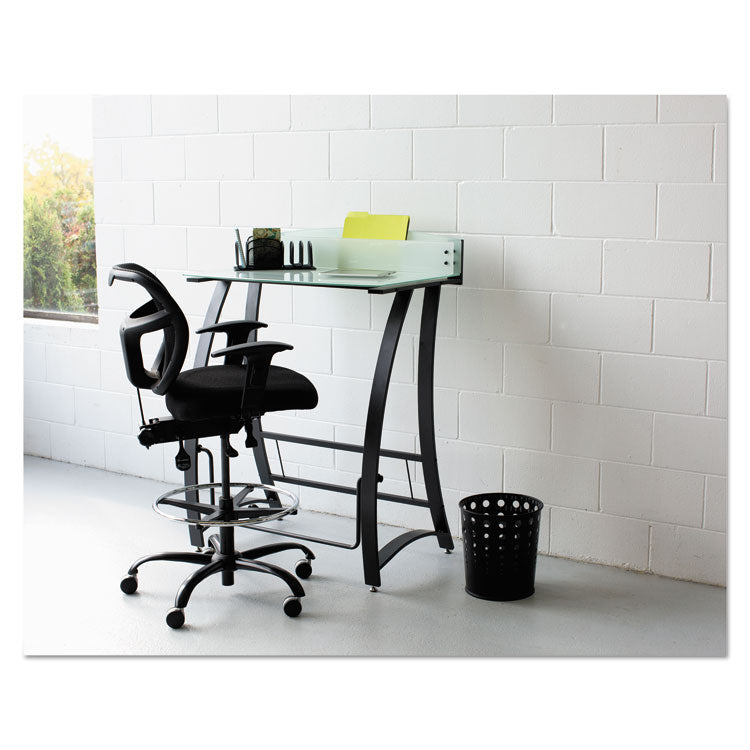 Bubble Wastebaskets, 6 gal, Steel, Black