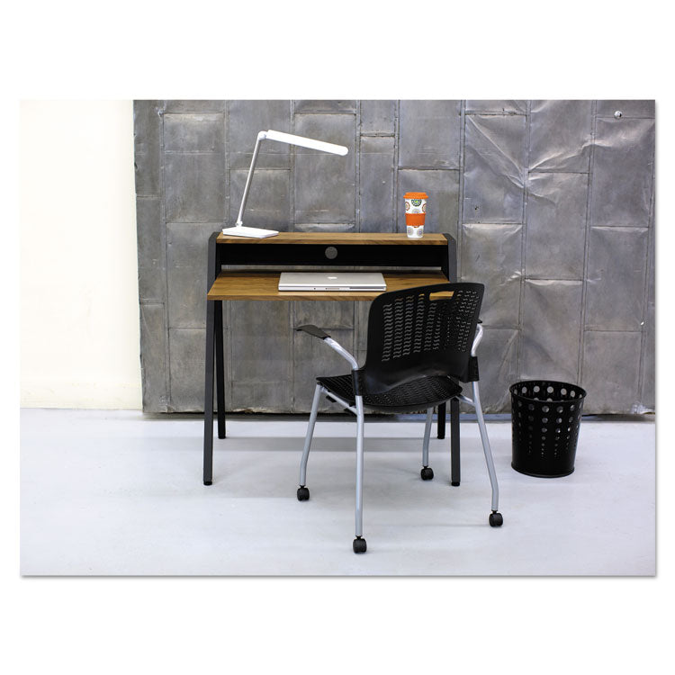 Bubble Wastebaskets, 6 gal, Steel, Black