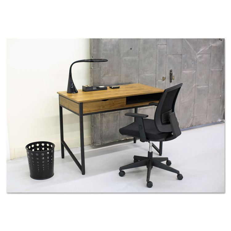 Bubble Wastebaskets, 6 gal, Steel, Black