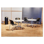 Dome Top Receptacle with Open Top, 15 gal, Steel, Black