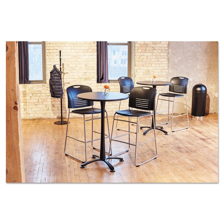 Dome Top Receptacle with Open Top, 15 gal, Steel, Black