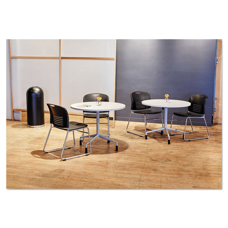 Dome Top Receptacle with Open Top, 15 gal, Steel, Black