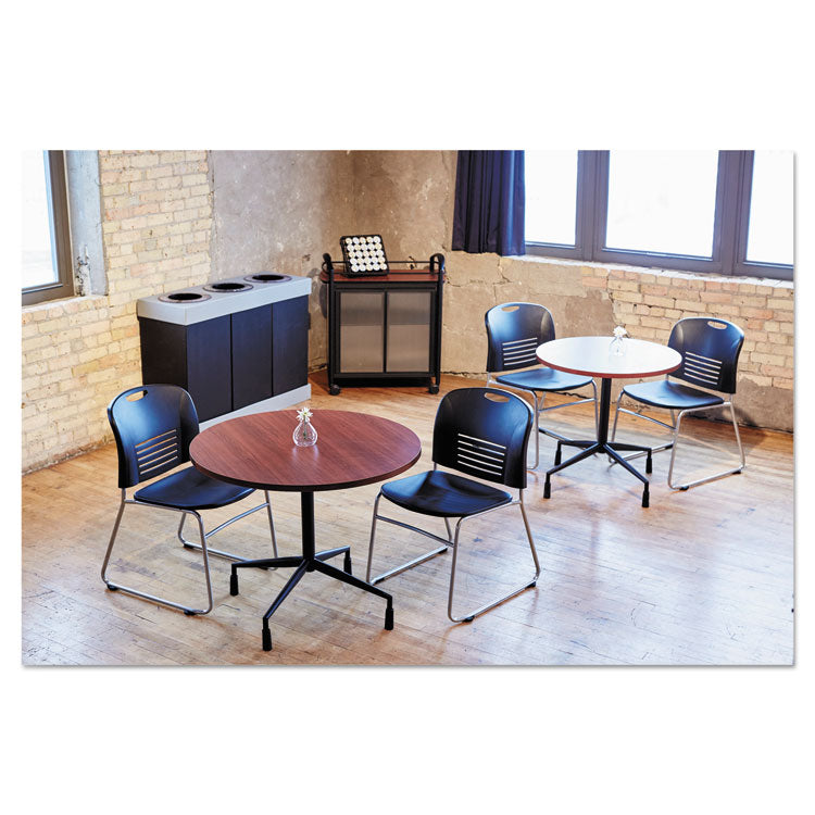 At-Your-Disposal Recycling Center, Three 84 gal Bins, Polyethylene, Black