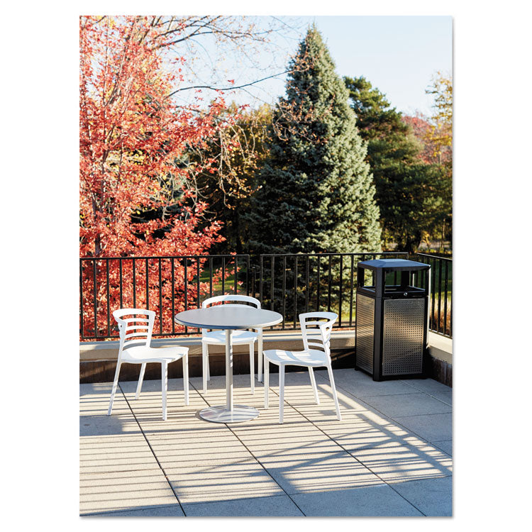 Evos Series Steel Waste Container, 38 gal, Steel, Black