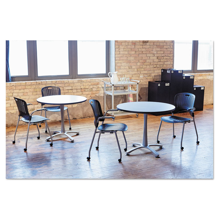 Public Square Recycling Receptacles, Plastic Recycling, 25 gal, Steel, Black