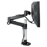 Dual-Swivel Monitor Arm, 360 Degree Rotation, +15 Degree/-90 Degree Tilt, 180 Degree Pan, Black/Gray, Supports 30 lbs