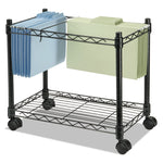 High-Capacity Rolling File Cart, Metal, 1 Shelf, 2 Bins, 24" X 14" X 20.5", Black