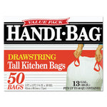 Drawstring Kitchen Bags, 13 gal, 24" x 27.38", White, 50/Box