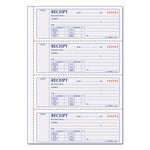 Money Receipt Book, Softcover, Two-Part Carbonless, 7 x 2.75, 4 Forms/Sheet, 200 Forms Total