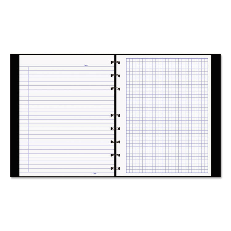 NotePro Quad Notebook, Data/Lab-Record Format with Narrow and Quadrille Rule Sections, Black Cover, (96) 9.25 x 7.25 Sheets