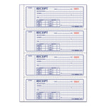 Money Receipt Book, Softcover, Three-Part Carbonless, 7 x 2.75, 4 Forms/Sheet, 100 Forms Total