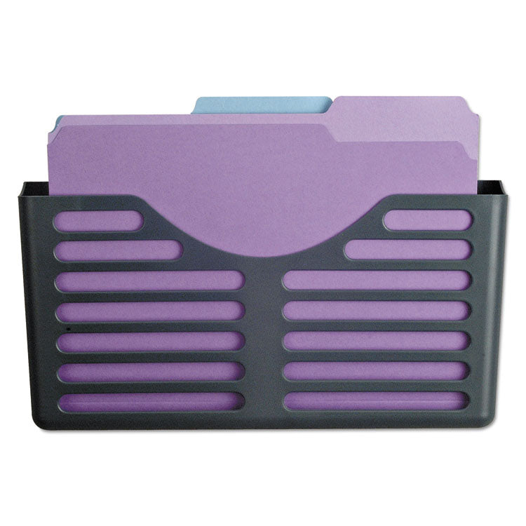 VerticalMate Cubicle Wall File Pocket, Plastic, Letter Size, 11.5" x 2" x 9", Slate Gray