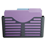 Recycled Plastic Cubicle Single File Pocket, Cubicle Pins Mount, 13.5 x 3 x 7, Charcoal