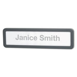 Recycled Cubicle Nameplate with Rounded Corners, 9 x 2.5, Charcoal
