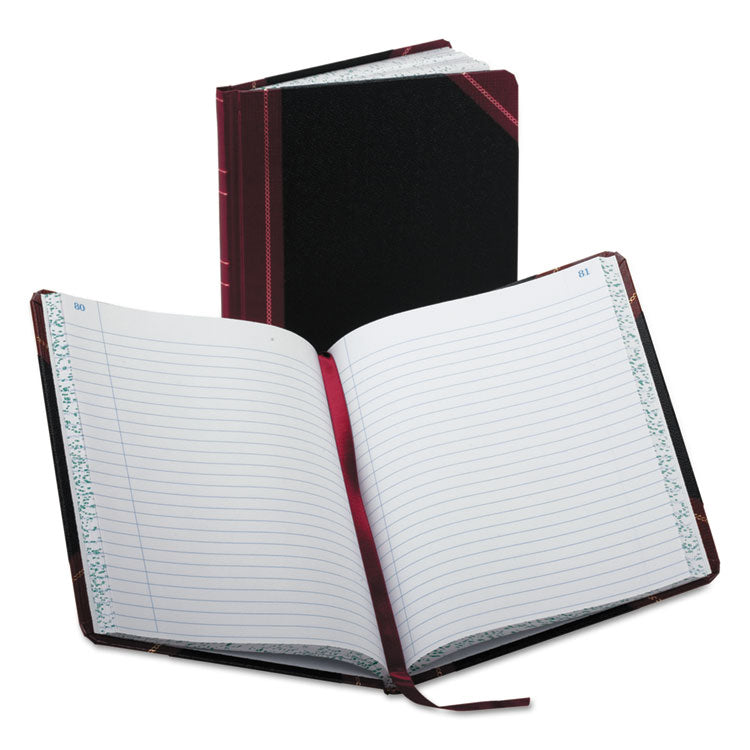 Account Record Book, Record-Style Rule, Black/maroon/gold Cover, 9.25 X 7.31 Sheets, 150 Sheets/book