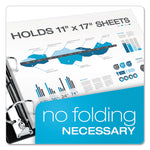 Clearvue Slant-D Ring Binder, 3 Rings, 3" Capacity, 11 X 17, White