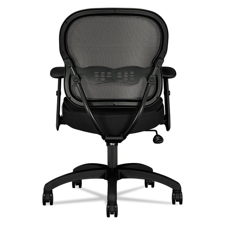 Wave Mesh Mid-Back Task Chair, Supports Up To 250 Lb, 18" To 22.25" Seat Height, Black