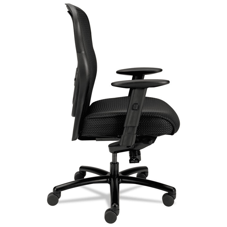 Wave Mesh Big And Tall Chair, Supports Up To 450 Lb, 19.25" To 22.25" Seat Height, Black