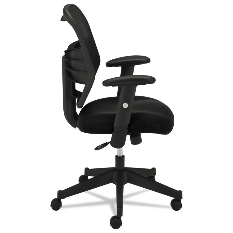 Vl531 Mesh High-Back Task Chair With Adjustable Arms, Supports Up To 250 Lb, 18" To 22" Seat Height, Black
