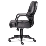 Pillow-Soft 2090 Series Leather Managerial Mid-Back Swivel/tilt Chair, Supports 300 Lb, 16.75" To 21.25" Seat Height, Black