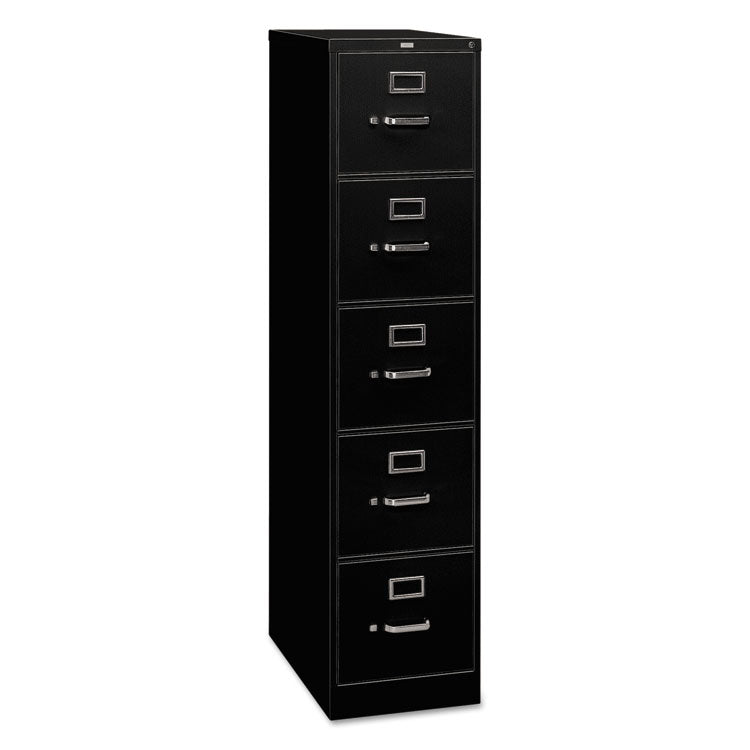 310 Series Vertical File, 5 Letter-Size File Drawers, Black, 15" X 26.5" X 60"