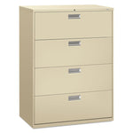 Brigade 600 Series Lateral File, 4 Legal/letter-Size File Drawers, Putty, 42" X 18" X 52.5"