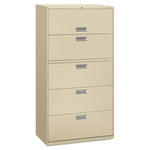 Brigade 600 Series Lateral File, 4 Legal/letter-Size File Drawers, 1 Roll-Out File Shelf, Putty, 36" X 18" X 64.25"