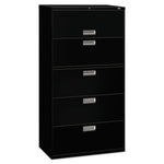 Brigade 600 Series Lateral File, 4 Legal/letter-Size File Drawers, 1 Roll-Out File Shelf, Black, 36" X 18" X 64.25"