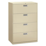 Brigade 600 Series Lateral File, 4 Legal/letter-Size File Drawers, Putty, 36" X 18" X 52.5"