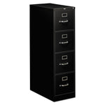310 Series Vertical File, 4 Letter-Size File Drawers, Black, 15" X 26.5" X 52"