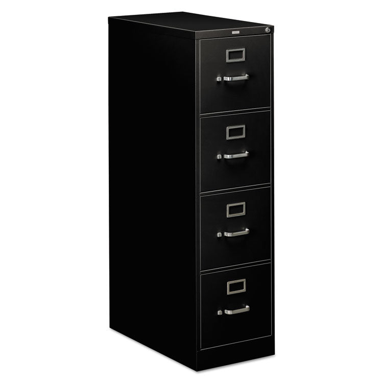 310 Series Vertical File, 4 Letter-Size File Drawers, Black, 15" X 26.5" X 52"