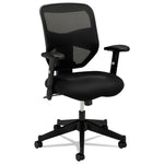 Vl531 Mesh High-Back Task Chair With Adjustable Arms, Supports Up To 250 Lb, 18" To 22" Seat Height, Black