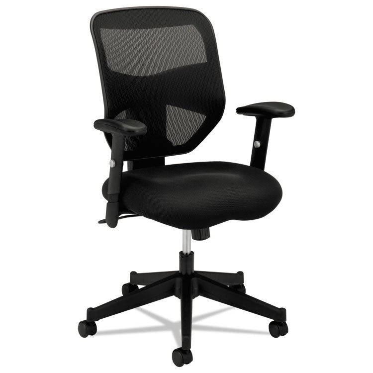 Vl531 Mesh High-Back Task Chair With Adjustable Arms, Supports Up To 250 Lb, 18" To 22" Seat Height, Black