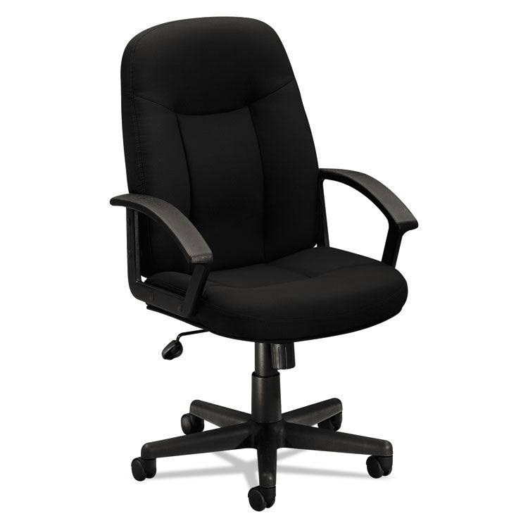 Hvl601 Series Executive High-Back Chair, Supports Up To 250 Lb, 17.44" To 20.94" Seat Height, Black